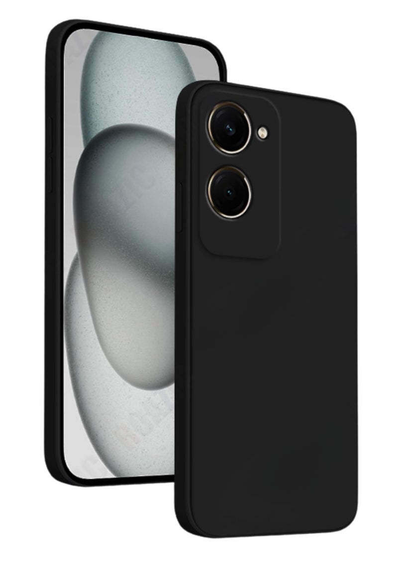 SPAZY CASE® Vivo T3 Lite 5G Back Cover | Soft Silicone Slim Back Case Cover for Vivo T3 Lite 5G - Black - Image 1