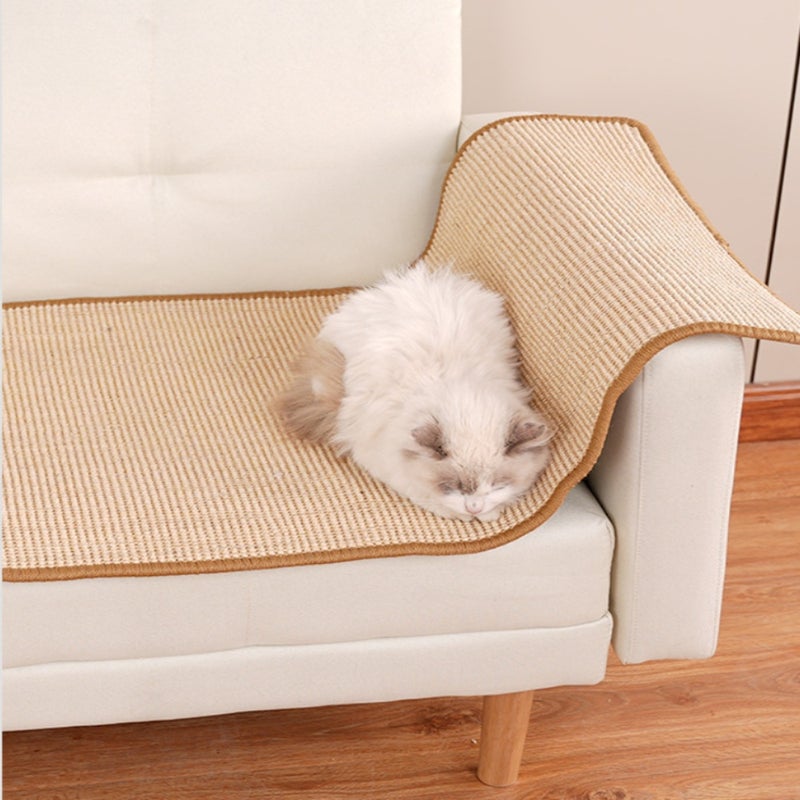 Vertical Wall-Mounted Sisal Cat Scratcher Pad - Durable, Non-Shedding Pet Claw Grinding Mat - Image 2