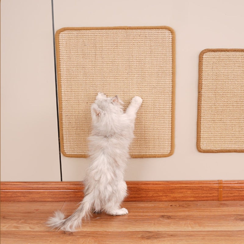 Vertical Wall-Mounted Sisal Cat Scratcher Pad - Durable, Non-Shedding Pet Claw Grinding Mat - Image 3