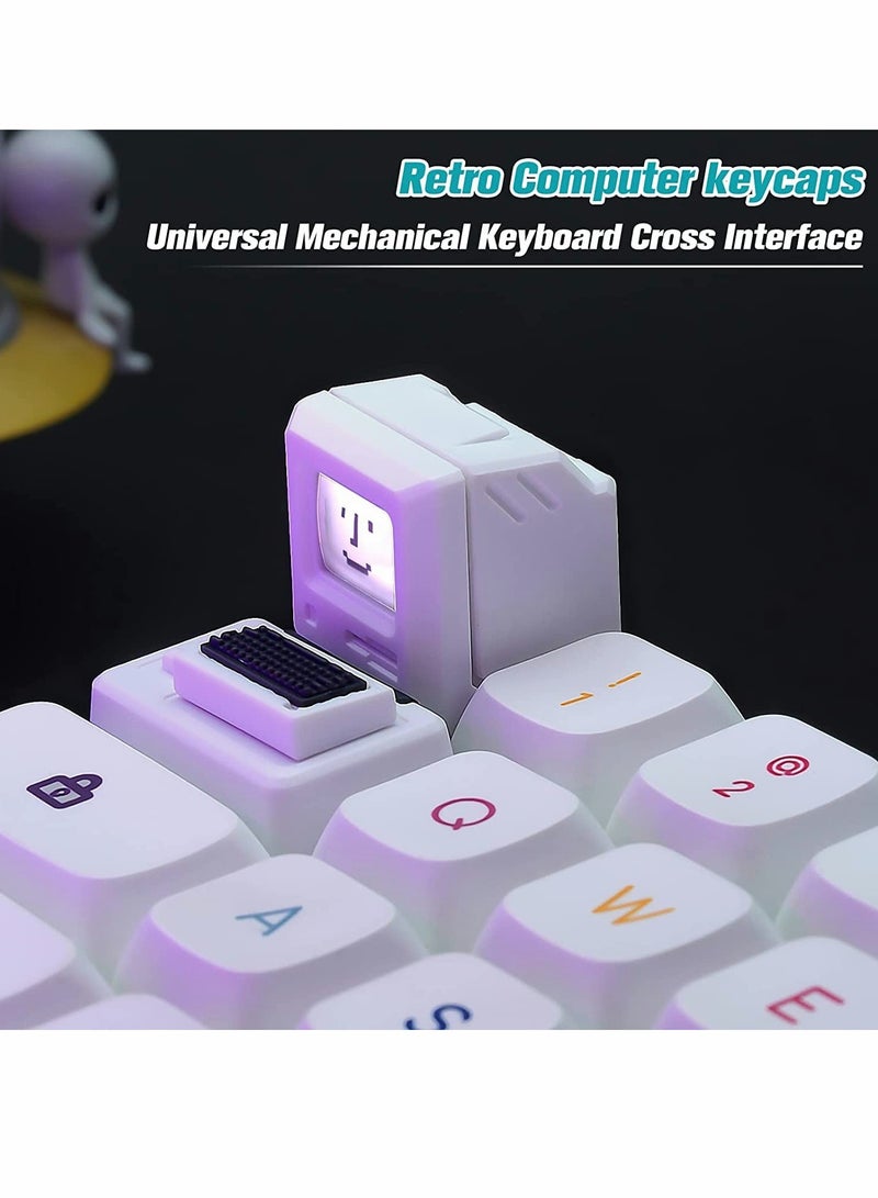 KASTWAVE Custom Keycaps for Esc Key and Tab Key Magnetic Light Transmission Keycaps Classic Retro Mechanical Backlit Keyboard Esc Tab Keycap for GK61 GK64 SK87 GH60 PC Gamer ect Most Keyboard (White) - Image 2