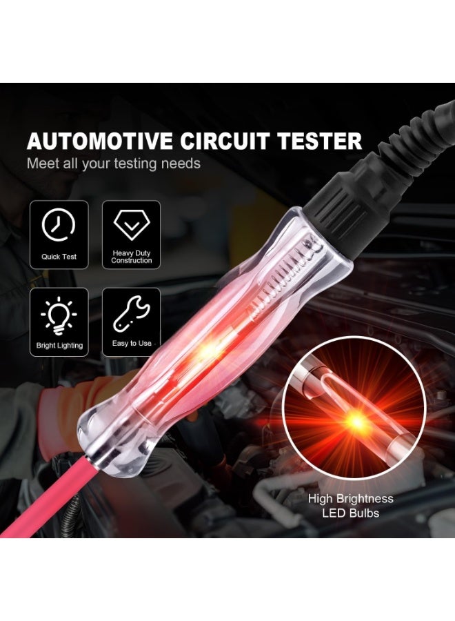 LED Bulb Automotive Circuit Tester, 3-48V Test Light with 135 Inch PU Extended Spring Wire, Sharp Hard Steel Probe Vehicle Circuits Low DC Voltage Light Tester - Image 3