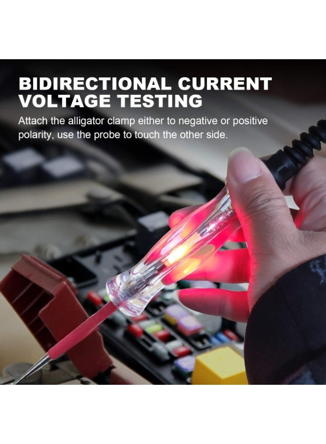 LED Bulb Automotive Circuit Tester, 3-48V Test Light with 135 Inch PU Extended Spring Wire, Sharp Hard Steel Probe Vehicle Circuits Low DC Voltage Light Tester - Image 5