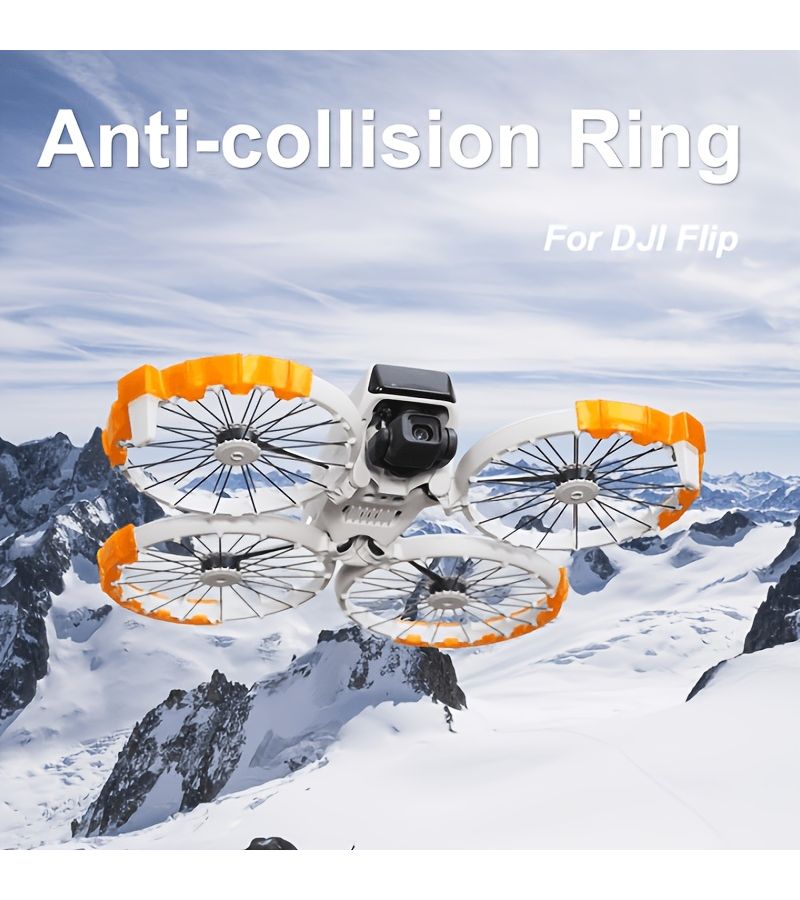 4pcs Set Soft TPU Flexible Protective Ring Transparent Orange For DJI Flip Anti Collision Scratch Proof Easy Foldable - Image 5