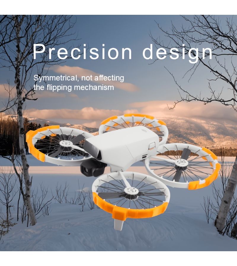 4pcs Set Soft TPU Flexible Protective Ring Transparent Orange For DJI Flip Anti Collision Scratch Proof Easy Foldable - Image 2