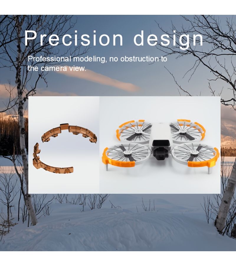 4pcs Set Soft TPU Flexible Protective Ring Transparent Orange For DJI Flip Anti Collision Scratch Proof Easy Foldable - Image 3