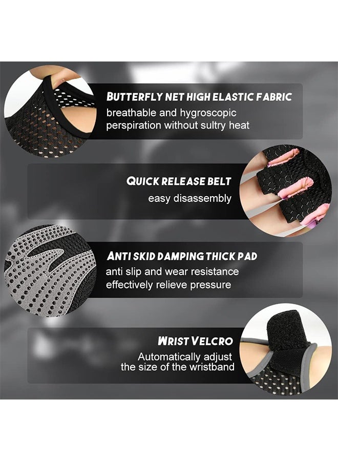 GO LOVE JOY Workout Gloves, with Palm Protection, Semi Finger Training Gloves, Lightweight Gym Weight Lifting Gloves for Men/Women, Breathable Exercise, Pink - Image 3