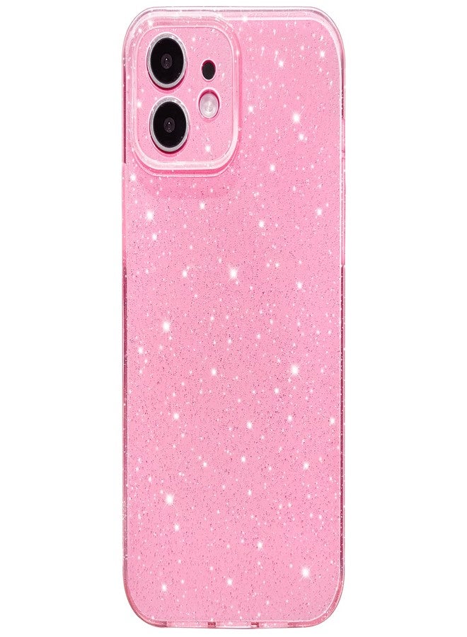 Hython Case for iPhone 11 Case Glitter Cute Sparkly Shiny Bling Sparkle Phone Cases 6.1", Thin Slim Fit Soft TPU Bumper Shockproof Rubber Protective Cover for Women Girls Girly, Bright Pink - Image 1
