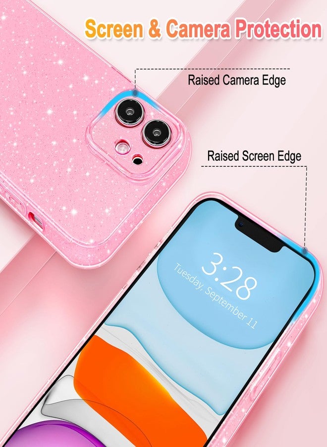Hython Case for iPhone 11 Case Glitter Cute Sparkly Shiny Bling Sparkle Phone Cases 6.1", Thin Slim Fit Soft TPU Bumper Shockproof Rubber Protective Cover for Women Girls Girly, Bright Pink - Image 3
