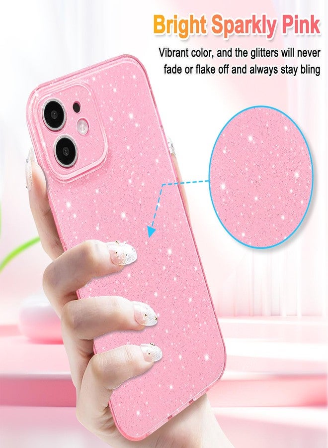 Hython Case for iPhone 11 Case Glitter Cute Sparkly Shiny Bling Sparkle Phone Cases 6.1", Thin Slim Fit Soft TPU Bumper Shockproof Rubber Protective Cover for Women Girls Girly, Bright Pink - Image 2