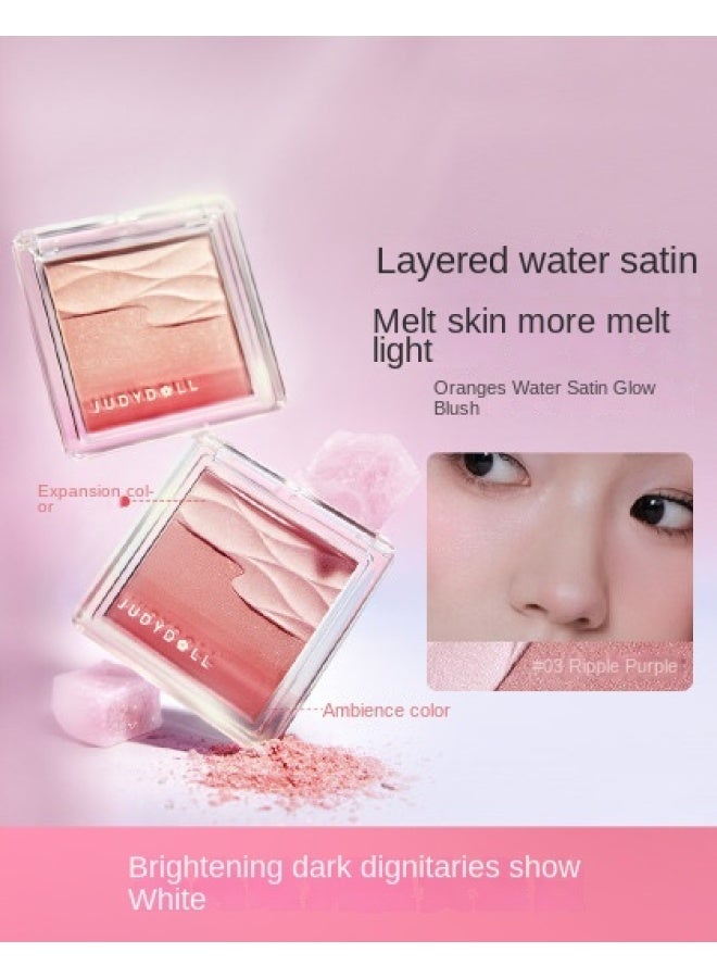 Water Satin Blush - Natural, Long-lasting, Smudge-proof, Brightening For Yellow Undertones, Expanding And Contouring Shades, Highlighter - Image 2