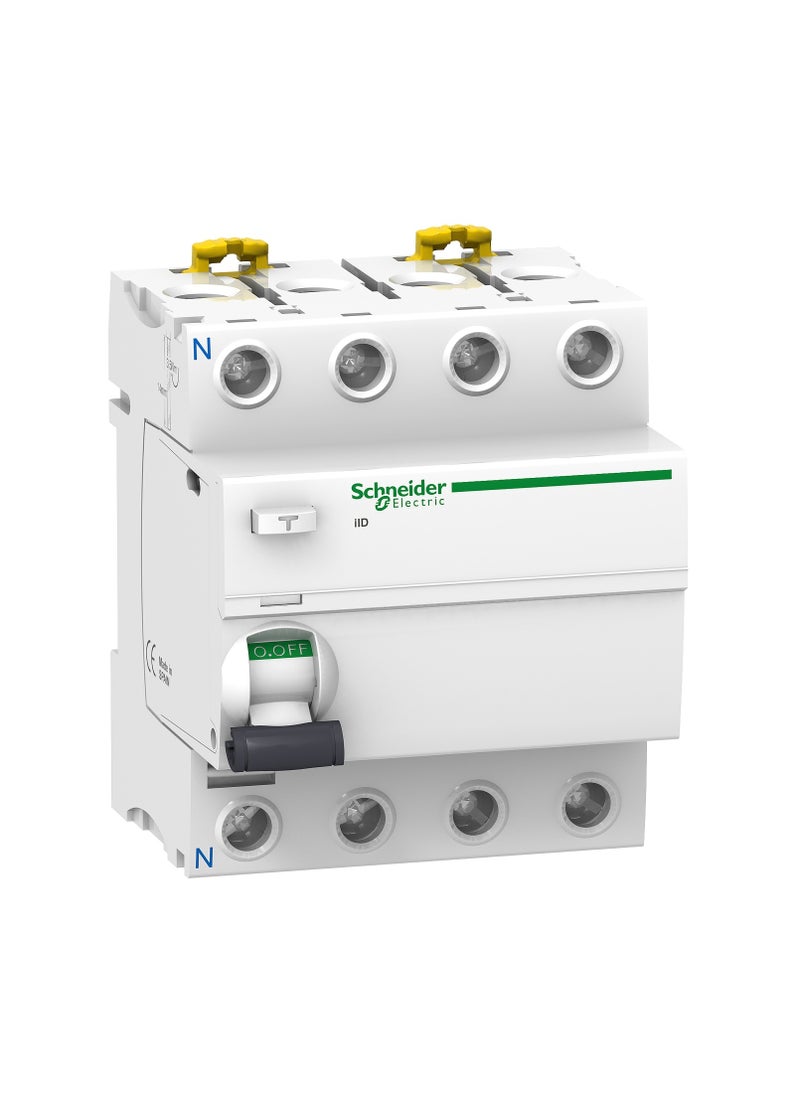 Schneider Electric A9R12440 Residual current circuit breaker Acti 9 iID - RCCB - 4P - 40A - 100mA - type AC 