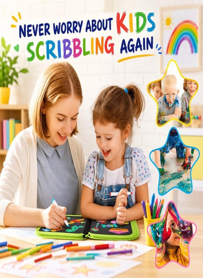 Kaidaa Reusable Toddlers & Preschoolers Activity Book for (3–8 Yrs Kids) | Reusable Drawing & Writing Book | 14 Pages | 12 Washable Markers + 2 Wet Wipes - Image 2