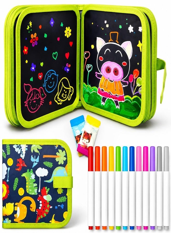 Kaidaa Reusable Toddlers & Preschoolers Activity Book for (3–8 Yrs Kids) | Reusable Drawing & Writing Book | 14 Pages | 12 Washable Markers + 2 Wet Wipes - Image 1