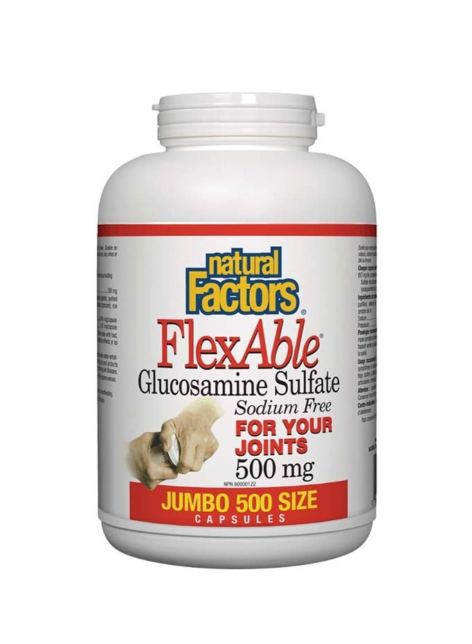 natural Factors Flexable Glucosamine Sulfate, 500 mg, 500 Capsules