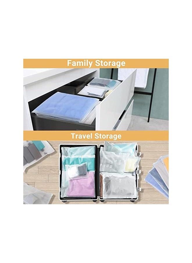 Goodern - 25 Pcs Frosted Clothes Packaging Bags For Shippingfrosted Zipper Plastic Bags For Clothing Travel Storage Bags Clear Plastic Apparel Bag Resealable Apparel Zip Bags With Vent Holes 30X40Cm - Image 1