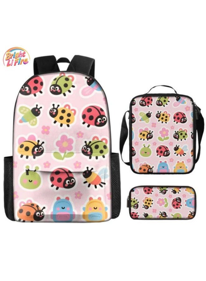 Bright Li Fire Unlock the new fashion of childish fun! Three-piece set of bags, cartoon elements for children and teenagers (students, children, friends' outings, mountain climbing, schooling, etc. can be used) - 14 - Image 1
