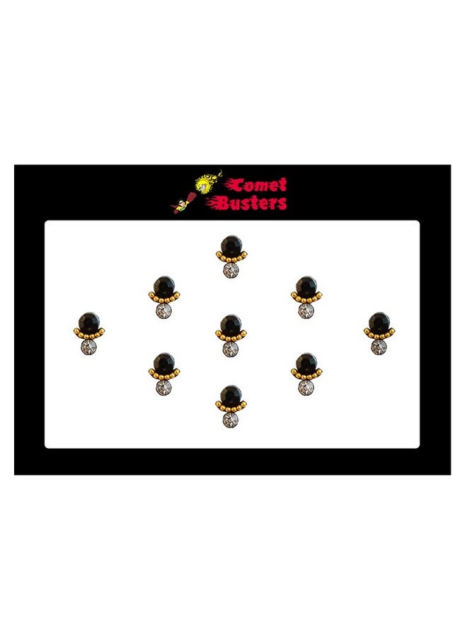 Comet Busters Fancy Black Bindi With Diamond (BIN570) - Image 3