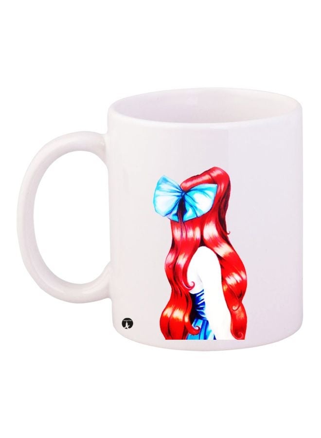 RYN Girl Printed Coffee Mug White/Red/Blue 11ounce