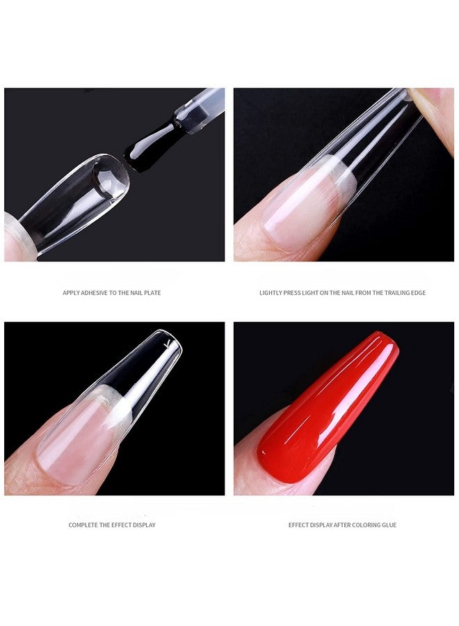 NAILWIND Nail Tips,soft Gel Full Cover Nails, Clear Acrylic Nail Tips Artificial False Nails with Box Fake Nail Extension for Nails Salons DIY (M - Coffin full, 550 pcs) - Image 5