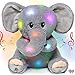 Hopearl LED Musical Stuffed Elephant Lighting Up Singing Plush Toy Adjustable Volume Lullaby Animated Soothe Birthday Festival for Kids Toddler Girls Gray 11 - Image 2