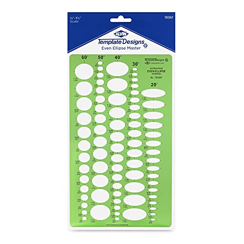 ALVIN, Even Ellipse Master Template 6.5" x 11" Model TD1267, Plastic Drawing and Drafting Tool, Great for Students and Professionals Alike - 6.5 x 11 x .030 Inches - Image 5