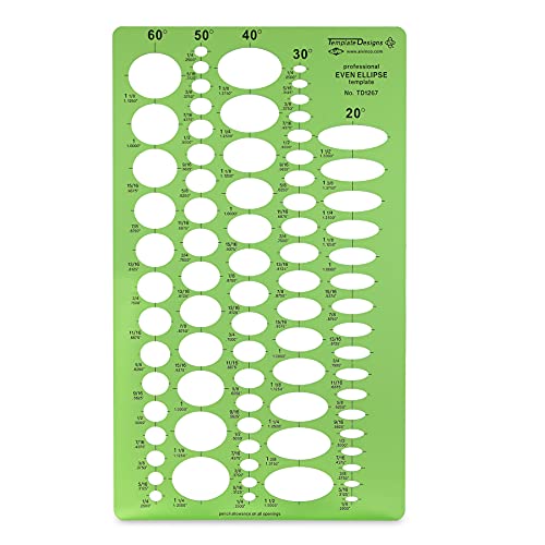 ALVIN, Even Ellipse Master Template 6.5" x 11" Model TD1267, Plastic Drawing and Drafting Tool, Great for Students and Professionals Alike - 6.5 x 11 x .030 Inches - Image 2