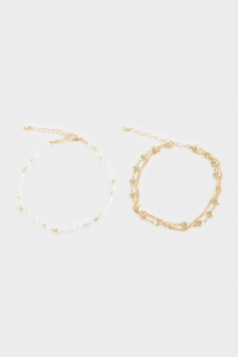 ديفاكتو خلخال حريمي ذهبي - قطعتين - Image 1