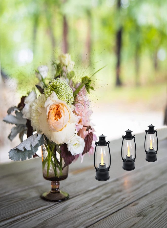LLQ 12 Pack Vintage Decorative Lanterns, Mini Candle Lantern Decorative LED Candle Holders with Flameless Candles for Wedding Table Centerpieces, Christmas Party Outdoor Decorations, Brown - Image 5
