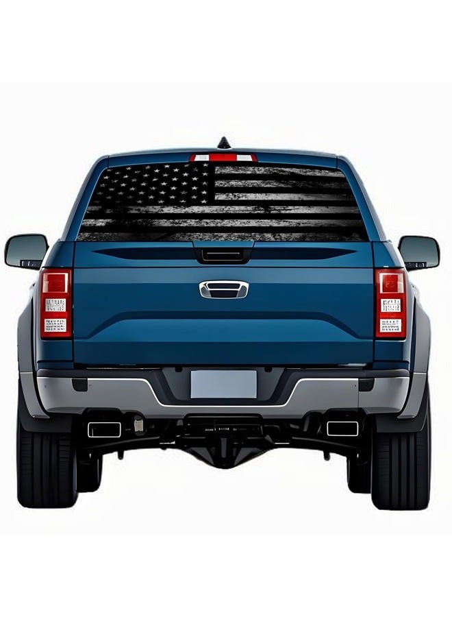 Tobethay Rear Window Decals for Trucks - 65x17.3 in Back Window American Flag Decals Fit Most Pickup Trucks SUV, Vinyl Back Window Decal Truck Rear Window Graphics for Personalized - Image 1