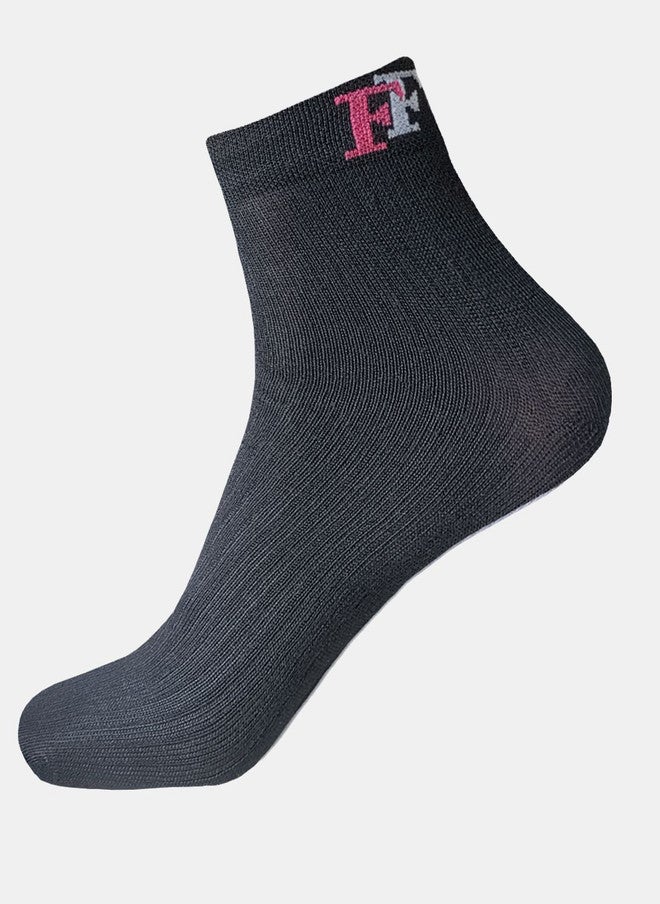 FIMS Pack of 3 Ankle Length Socks - Black, White, Grey - Image 2