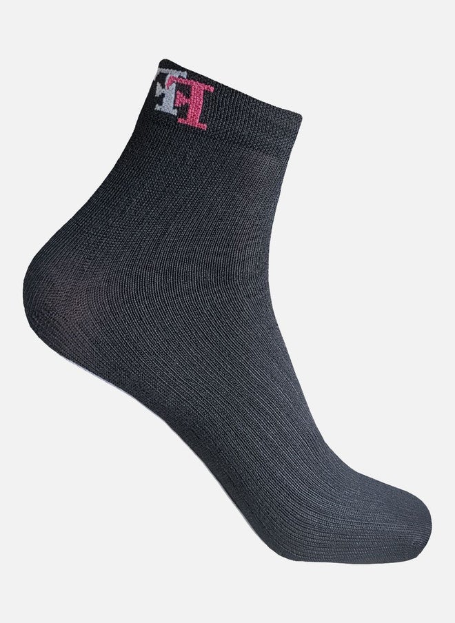 FIMS Pack of 3 Ankle Length Socks - Black, White, Grey - Image 4