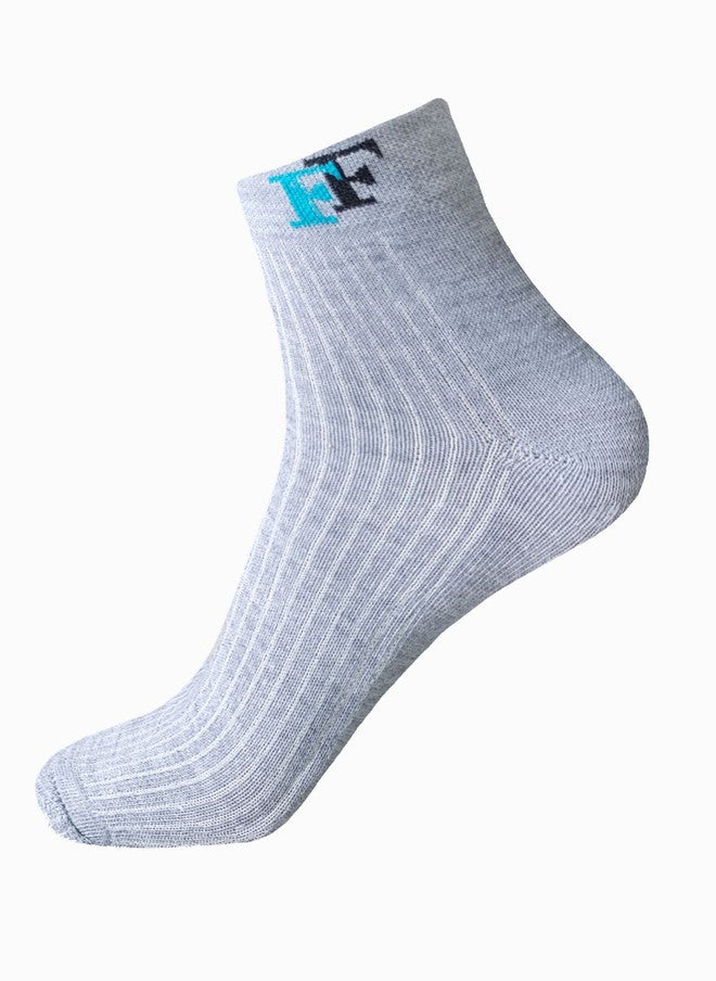 FIMS Pack of 3 Ankle Length Socks - Black, White, Grey - Image 3