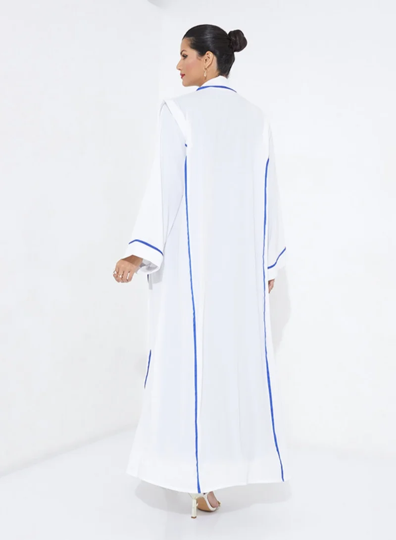 Rosette Abaya White Blue-700