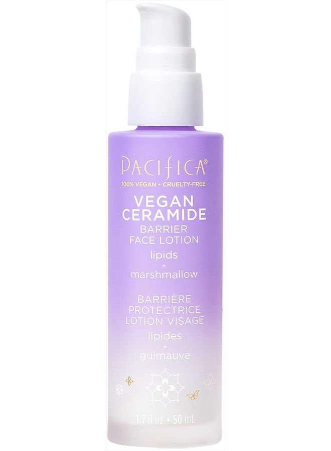 Pacifica لوسيون الوجه لإصلاح حاجز السيراميد النباتي، مرطب خفيف الوزن، مرطب مائي، للبشرة الجافة، مختبر من قبل أطباء الجلد، آمن للبشرة الحساسة، خالي من العطور، 100% نباتي + خالي من القسوة - Image 1