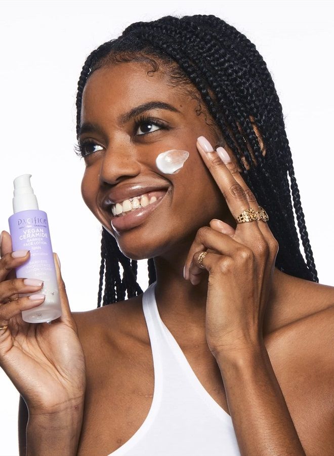 Pacifica لوسيون الوجه لإصلاح حاجز السيراميد النباتي، مرطب خفيف الوزن، مرطب مائي، للبشرة الجافة، مختبر من قبل أطباء الجلد، آمن للبشرة الحساسة، خالي من العطور، 100% نباتي + خالي من القسوة - Image 2