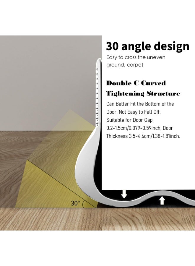 XiuWoo 3-Pack Large 36" Under Door Draft Stopper - Adjustable Twin Seal Draft Guard for Bottom of Doors & Windows, Black, Noise Blocker & Energy Saver - Image 3