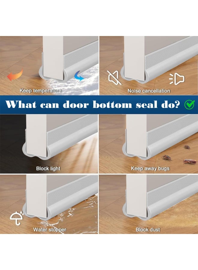 XiuWoo 3-Pack Large 36" Under Door Draft Stopper - Adjustable Twin Seal Draft Guard for Bottom of Doors & Windows, Black, Noise Blocker & Energy Saver - Image 5