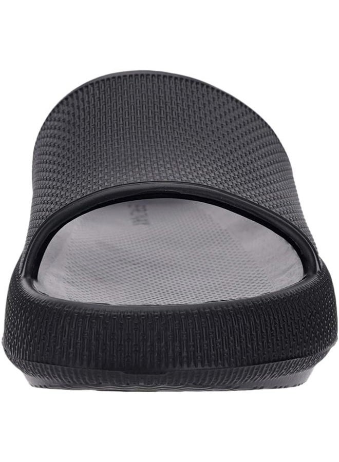 BRONAX Pillow Slippers for Women and Men | House Slides Shower Sandals | Cushioned Thick Sole, Black, 9-10 Women/7.5-8.5 Men - Image 4