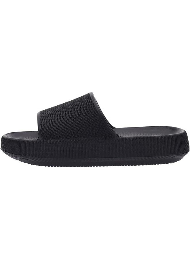 BRONAX Pillow Slippers for Women and Men | House Slides Shower Sandals | Cushioned Thick Sole, Black, 9-10 Women/7.5-8.5 Men - Image 3