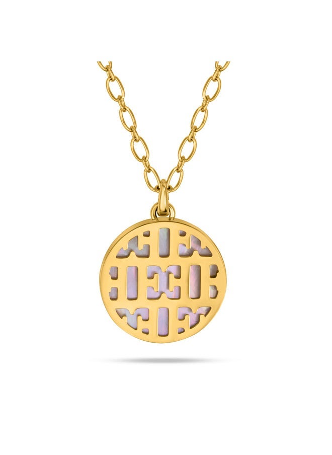 إسكادا قلادة ليندا بيضاء بقلادة من عرق اللؤلؤ وشعار مميز - Image 1