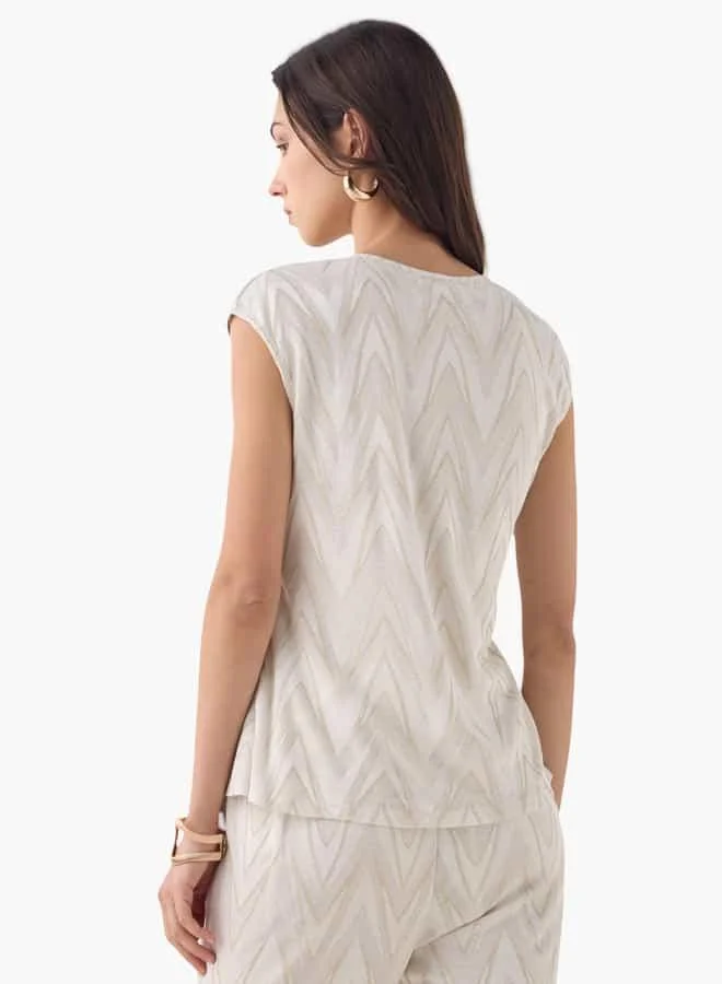 Iconic Iconic Printed Sleeveless Top with Wrap Detail
