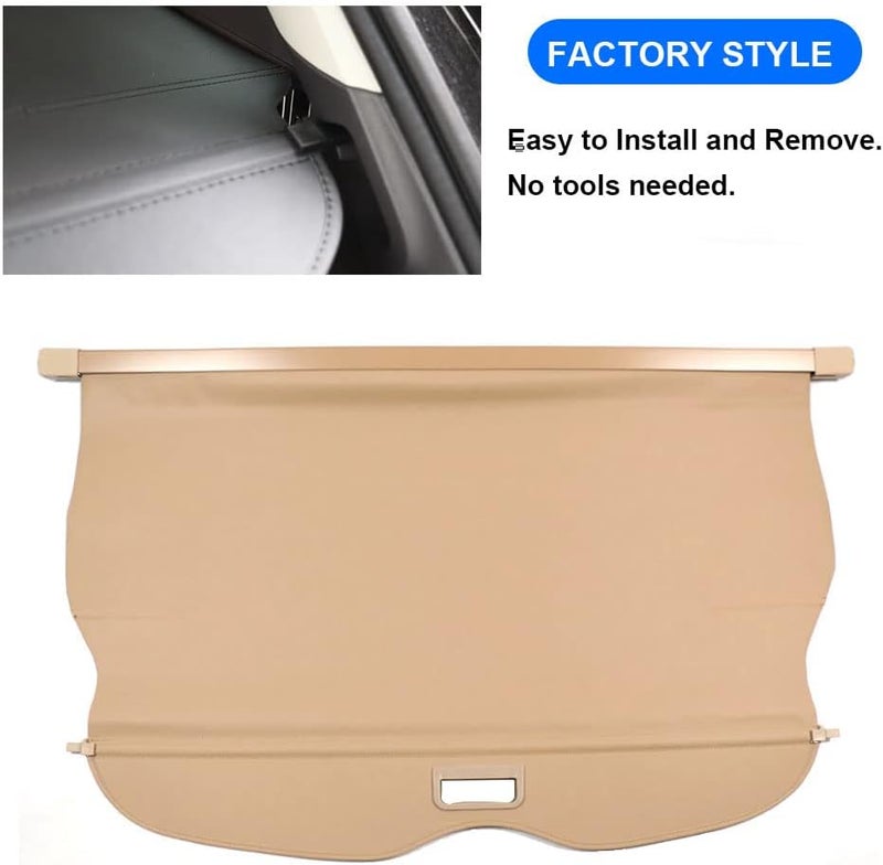 BOPARAUTO Cargo Cover for Jeep Grand Cherokee Accessories Beige 2011-2019 2020 2021 Rear Trunk Shade Cover（Not fit for 2021 Winter-2022 grand Cherokee L ） - Image 3