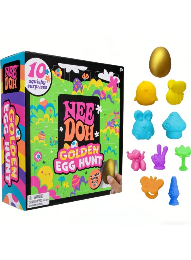 Needoh Golden Egg Hunt Squishy Surprise Set | 10 Pack Squishies with Hidden Golden Egg | Stress Relief Fidget Toys for Kids - Image 1