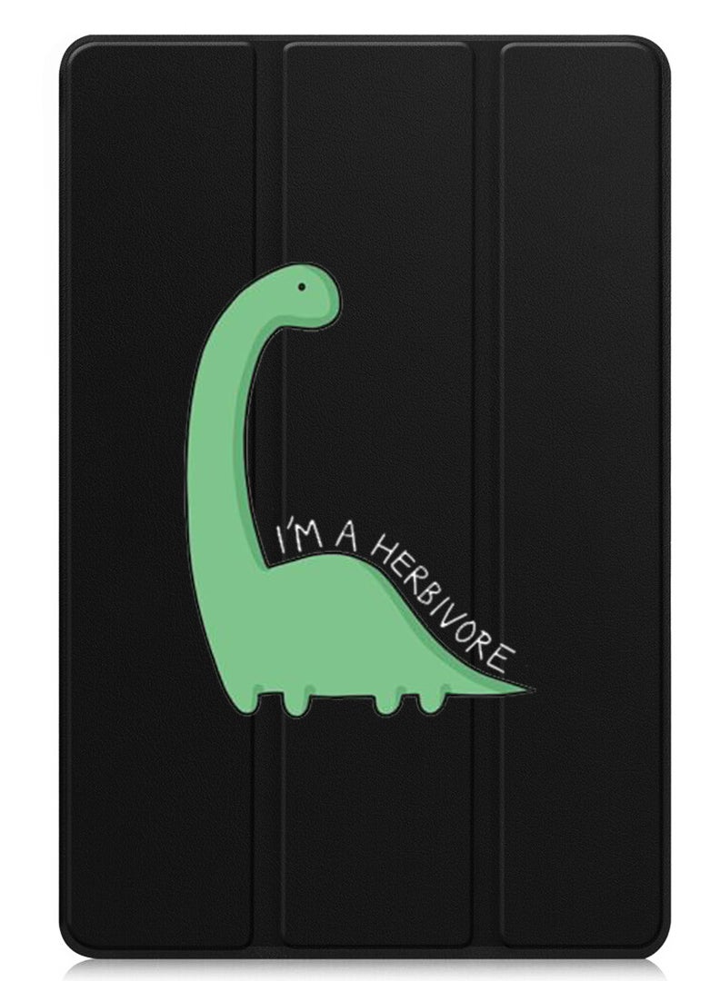 Theodor Protective Flip Case For Apple iPad mini 7th Generation (A17 Pro 2024 / Mini 6 2021 6th Generation) With Trifold Stand Auto Wake Sleep Shockproof Cover Dino - White - Image 1