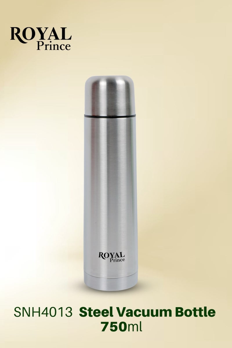 الأمير الملكي زجاجة مفرغة من الفولاذ المقاوم للصدأ سعة ٧٥٠ مل - قارورة ساخنة وباردة | زجاجة ماء مانعة للتسرب وخالية من مادة BPA مع غطاء بقفل قلاب | كوب سفر معزول حراريًا | آمنة للاستخدام في غسالة الأطباق - Image 1