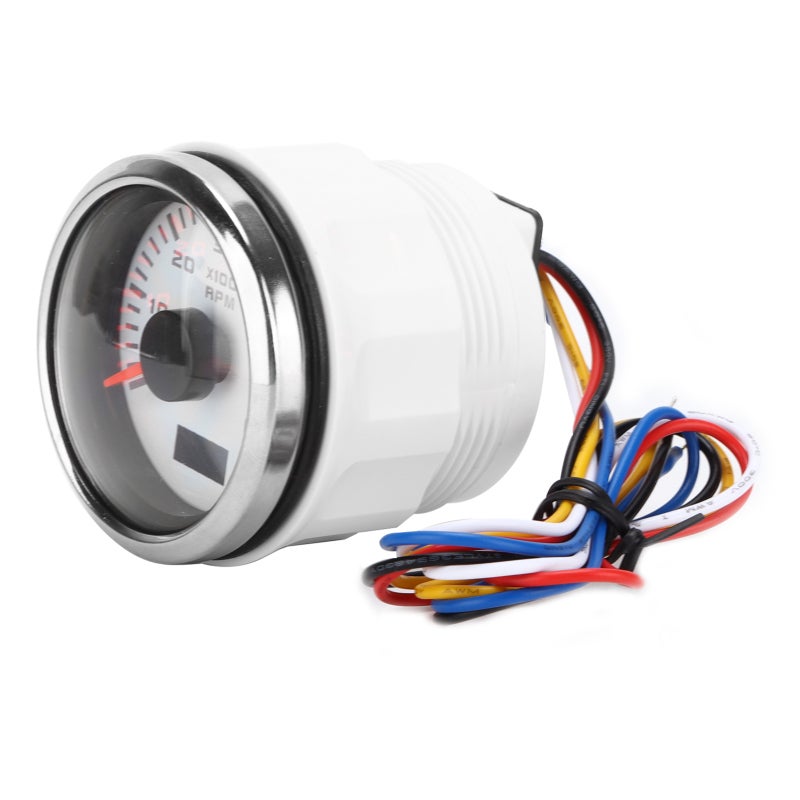 Universal Pointer Tachometer Stepper Motor High Precision - Low Power Consumption RPM Tacho Gauge with Red Backlight for Car Marine Engine - Image 3