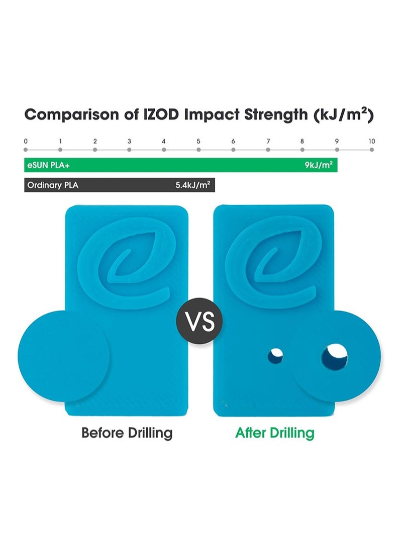 eSUN 1.75 ملم GOLD PLA+ خيوط طابعة ثلاثية الأبعاد 1 كجم بكرة (2.2 رطل)، ذهبي - Image 3