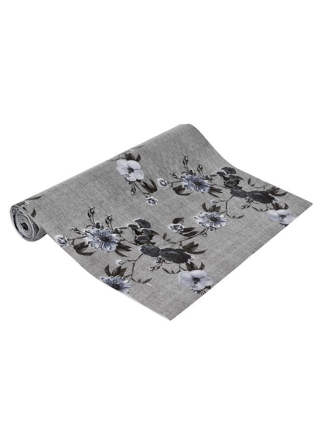 Kuber Industries Kuber Industries Shelf Mat | Flower Print Shelf Liner | Placemat for Kitchen | Desk Mat | PVC Non-Slip Drawer Sheets| Kitchen Cabinet Shelf Liner | 10 Meter | Gray  - Image 1