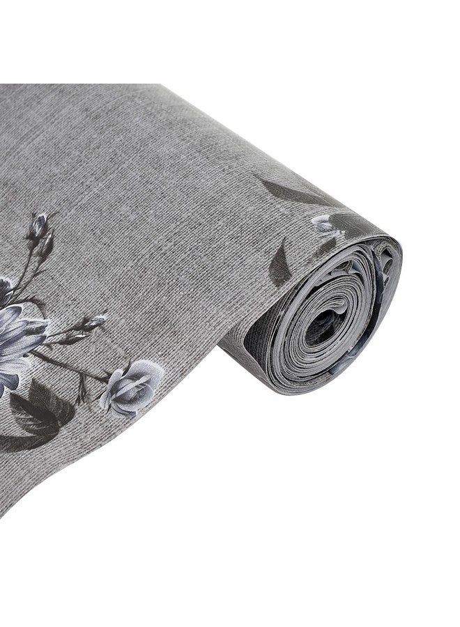 Kuber Industries Kuber Industries Shelf Mat | Flower Print Shelf Liner | Placemat for Kitchen | Desk Mat | PVC Non-Slip Drawer Sheets| Kitchen Cabinet Shelf Liner | 10 Meter | Gray  - Image 3