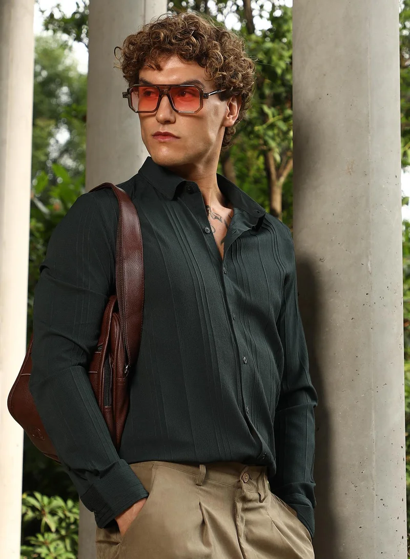 كامبوس سوترا قميص كامبس سوترا رجالي أخضر متعدد المسارات للاستخدام اليومي